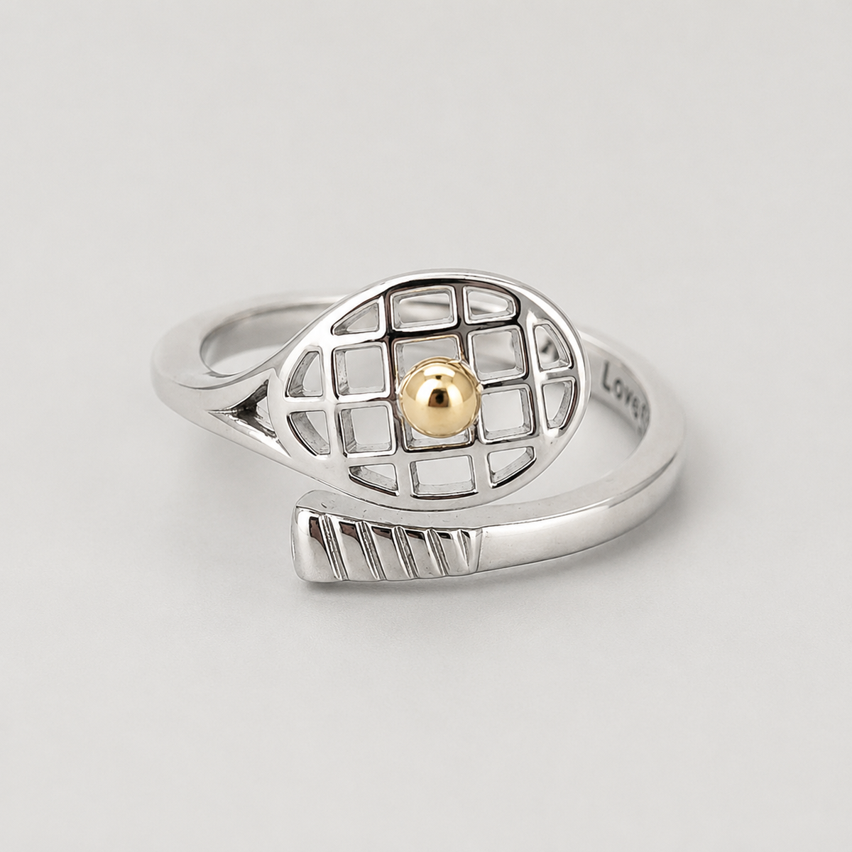 14K Gold Tennis Ball Ring
