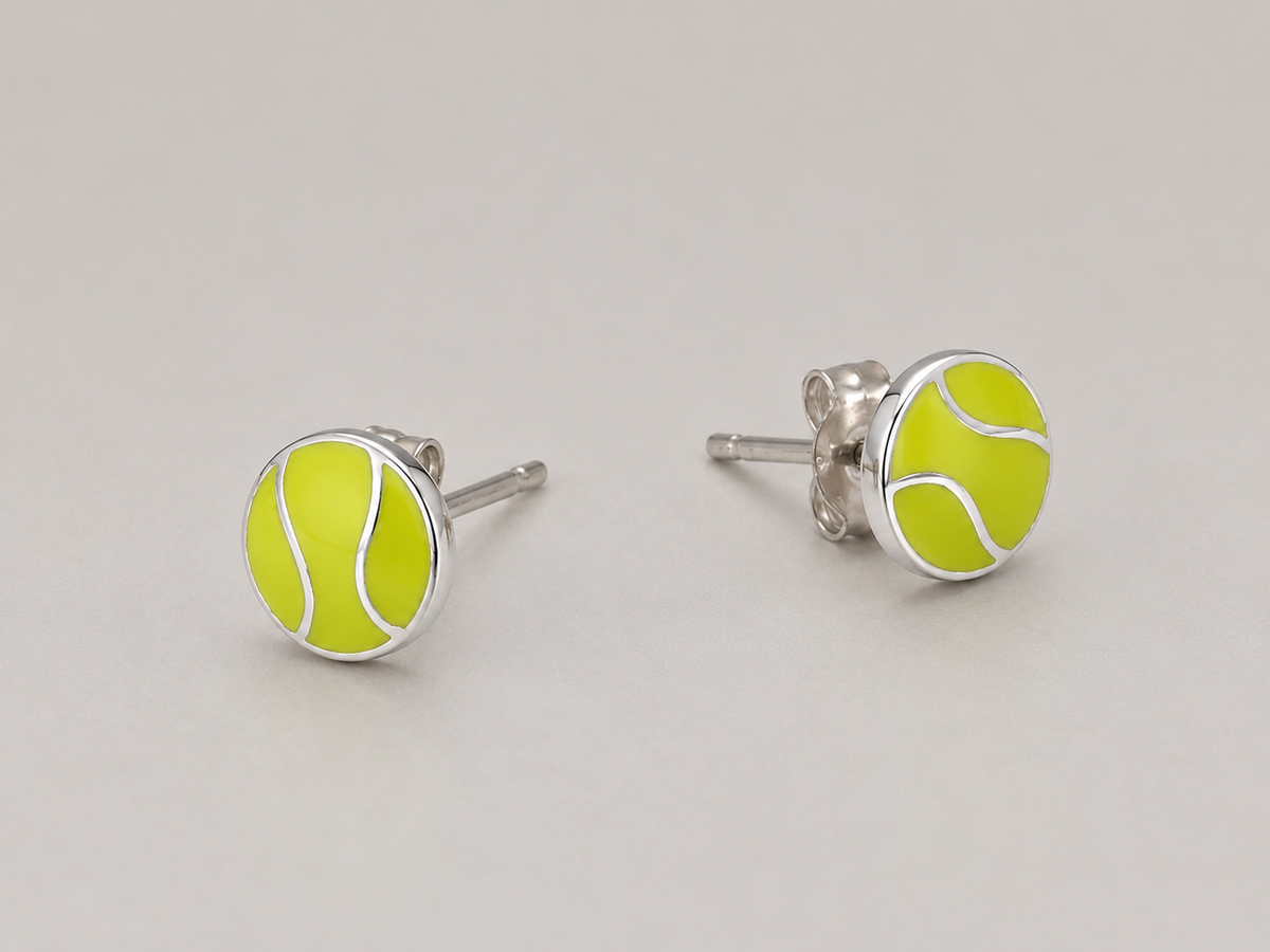 Green Tennis Ball Studs