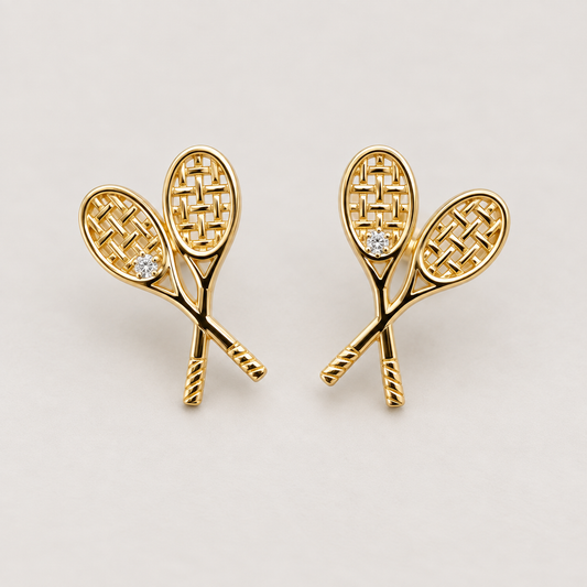 Crossed Racquet Mini Studs