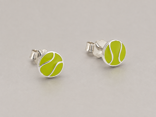 Green Tennis Ball Studs