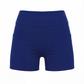 Front view of fitted navy shorts worn under a women’s tennis dress for coverage and performance.