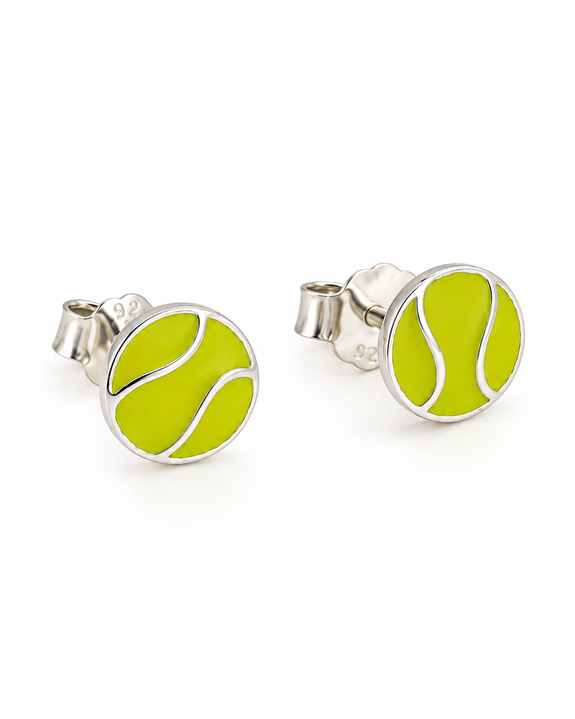 Green Tennis Ball Studs