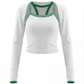 Product image of a long sleeve tennis outfit layer worn over a fitted tennis tank top for added coverage.