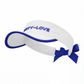 Side profile of a white tennis visor with navy edging, modern tennis visor designed for on-court wear.
