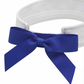 Detail shot of navy removable bow on white tennis visor, versatile tennis visor for performance and style.